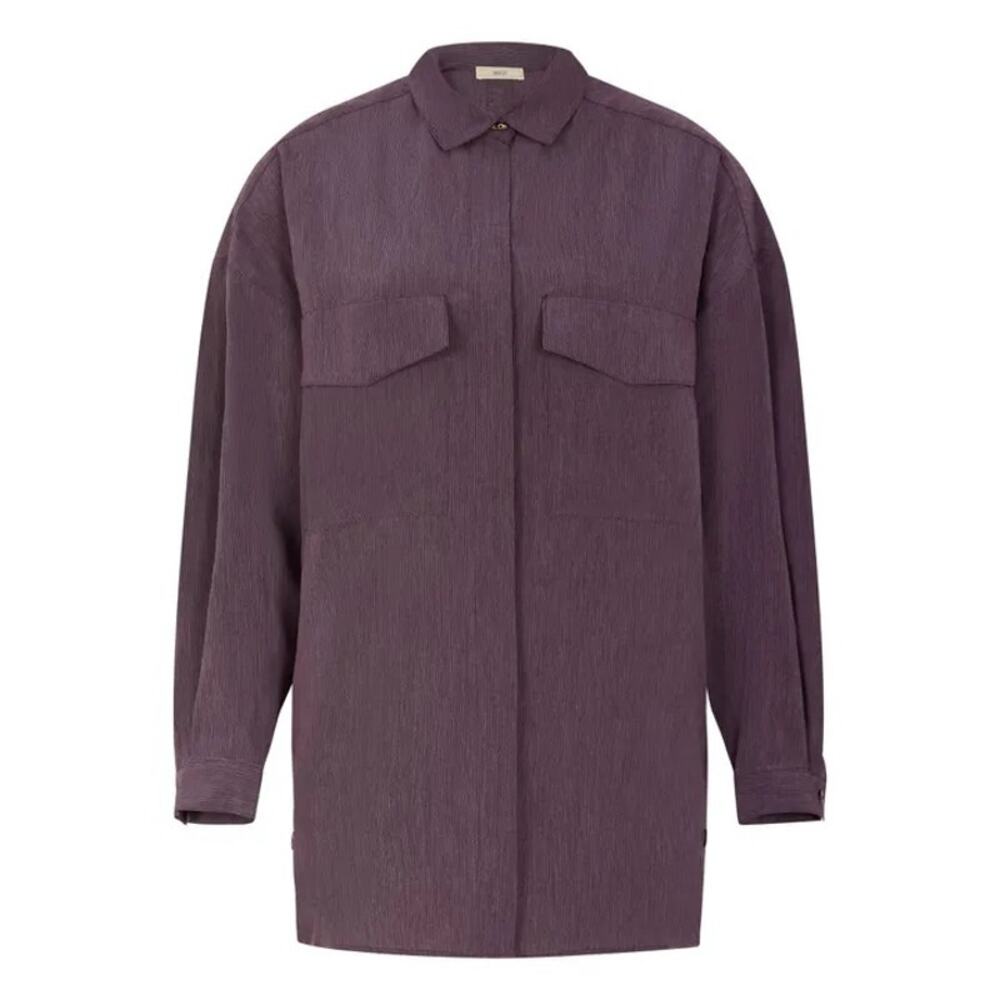 Sessùn Naoshima‎ Button Down Shirt Purple Stripes, Lagenlook French Artsy, Small